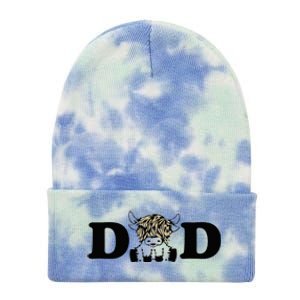 Highland Cow Dad Tie Dye 12in Knit Beanie