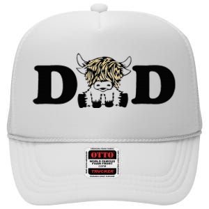 Highland Cow Dad High Crown Mesh Back Trucker Hat