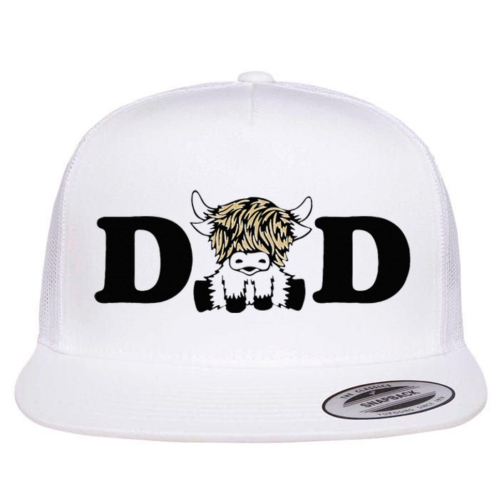 Highland Cow Dad Flat Bill Trucker Hat