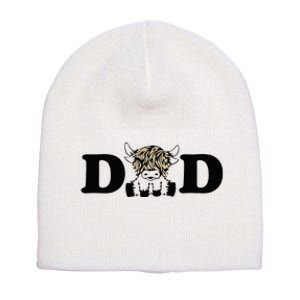 Highland Cow Dad Short Acrylic Beanie