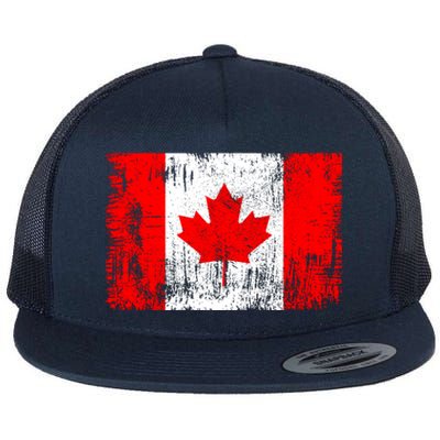 Happy Canada Day Distressed Canada Flag Flat Bill Trucker Hat