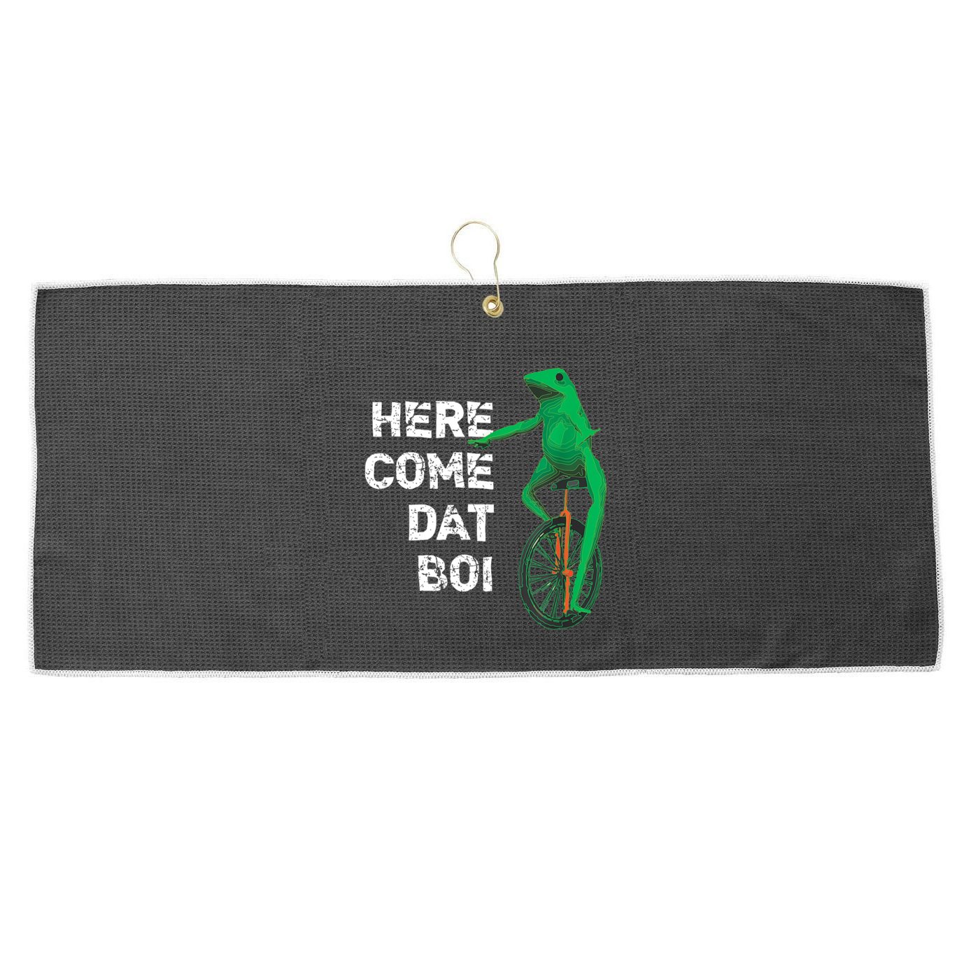 Here Come Dat Boi Large Microfiber Waffle Golf Towel