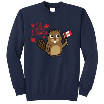 Happy Canada Day Funny Canadian Groundhog Flag Tall Sweatshirt