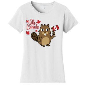 Happy Canada Day Funny Canadian Groundhog Flag Women's T-Shirt