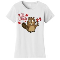 Happy Canada Day Funny Canadian Groundhog Flag Women's T-Shirt