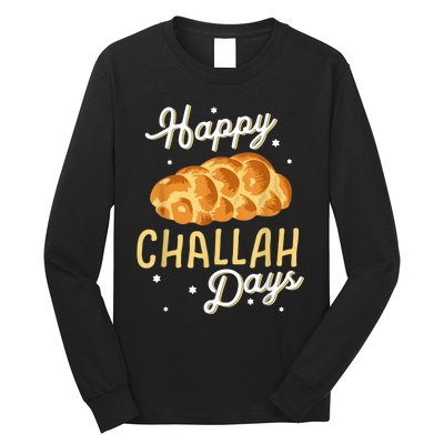 Happy Challah Days Hanukkah Chanukah Funny Jewish Bread Long Sleeve Shirt