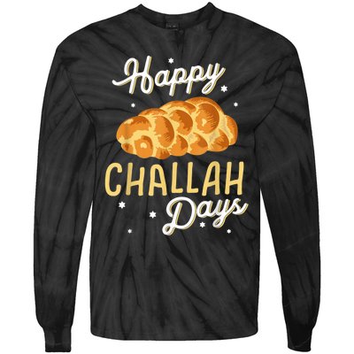 Happy Challah Days Hanukkah Chanukah Funny Jewish Bread Tie-Dye Long Sleeve Shirt