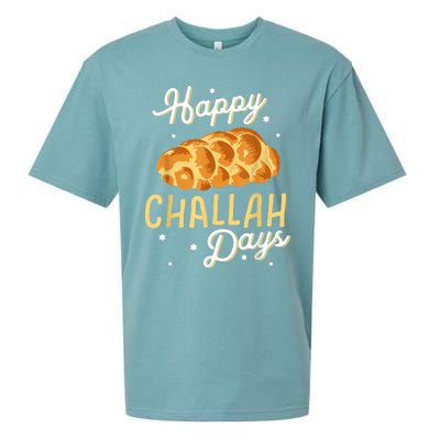 Happy Challah Days Hanukkah Chanukah Funny Jewish Bread Sueded Cloud Jersey T-Shirt