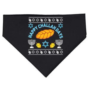 Happy Challah Days Funny Hanukkah Jewish Ugly Christmas  USA-Made Doggie Bandana