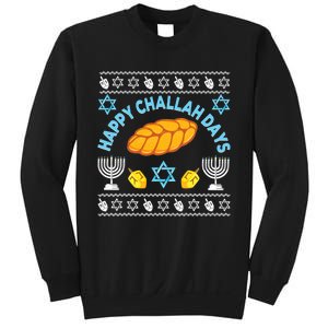 Happy Challah Days Funny Hanukkah Jewish Ugly Christmas  Sweatshirt