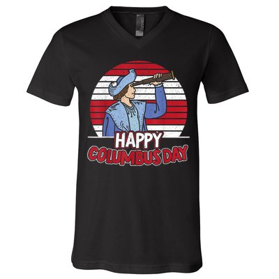 Happy Columbus Day Christopher Columbus Italian Navigator TShirt V-Neck T-Shirt