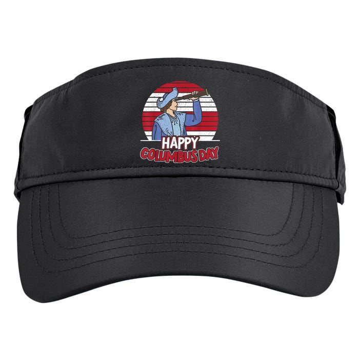 Happy Columbus Day Christopher Columbus Italian Navigator TShirt Adult Drive Performance Visor