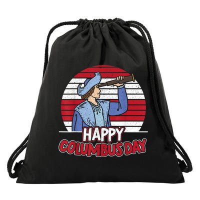 Happy Columbus Day Christopher Columbus Italian Navigator TShirt Drawstring Bag