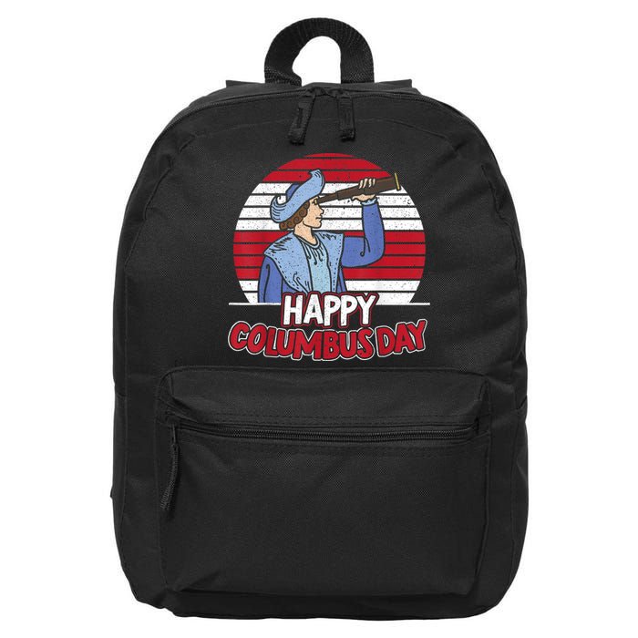 Happy Columbus Day Christopher Columbus Italian Navigator TShirt 16 in Basic Backpack