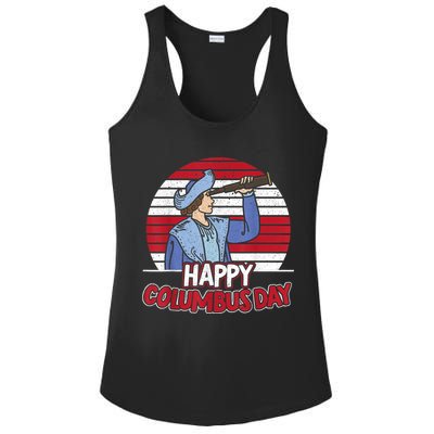 Happy Columbus Day Christopher Columbus Italian Navigator TShirt Ladies PosiCharge Competitor Racerback Tank