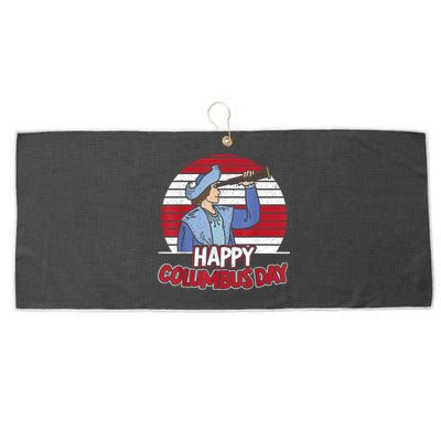 Happy Columbus Day Christopher Columbus Italian Navigator TShirt Large Microfiber Waffle Golf Towel