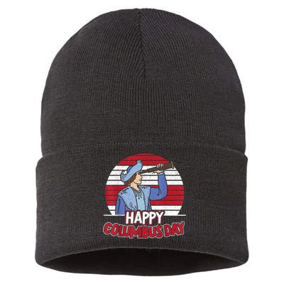 Happy Columbus Day Christopher Columbus Italian Navigator TShirt Sustainable Knit Beanie