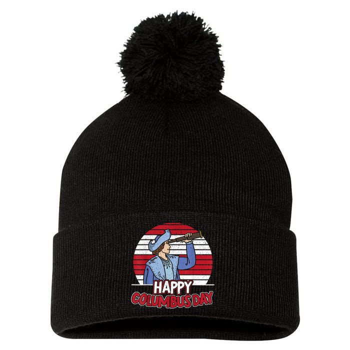 Happy Columbus Day Christopher Columbus Italian Navigator TShirt Pom Pom 12in Knit Beanie