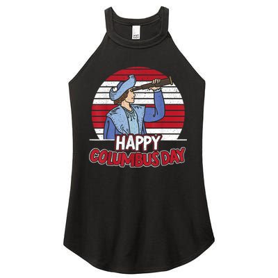 Happy Columbus Day Christopher Columbus Italian Navigator TShirt Women's Perfect Tri Rocker Tank