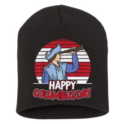 Happy Columbus Day Christopher Columbus Italian Navigator TShirt Short Acrylic Beanie