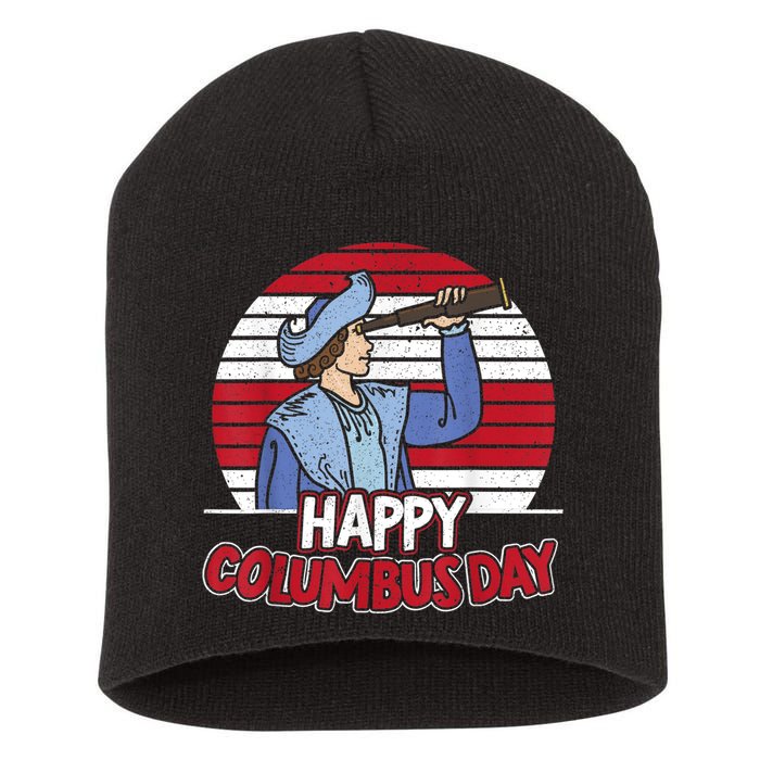 Happy Columbus Day Christopher Columbus Italian Navigator TShirt Short Acrylic Beanie
