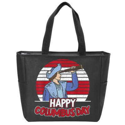Happy Columbus Day Christopher Columbus Italian Navigator TShirt Zip Tote Bag