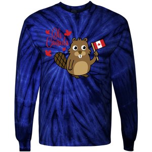 Happy Canada Day Shirts Funny Canadian Groundhog Flag Tie-Dye Long Sleeve Shirt