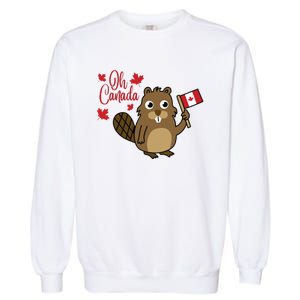 Happy Canada Day Shirts Funny Canadian Groundhog Flag Garment-Dyed Sweatshirt