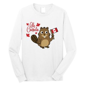 Happy Canada Day Shirts Funny Canadian Groundhog Flag Long Sleeve Shirt