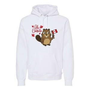 Happy Canada Day Shirts Funny Canadian Groundhog Flag Premium Hoodie