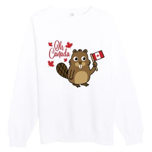 Happy Canada Day Shirts Funny Canadian Groundhog Flag Premium Crewneck Sweatshirt