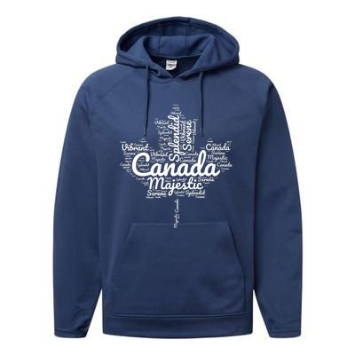 Happy Canada Day Celebrations Maple Leaf Canadian Pride Performance Fleece Hoodie