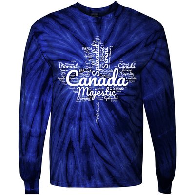 Happy Canada Day Celebrations Maple Leaf Canadian Pride Tie-Dye Long Sleeve Shirt