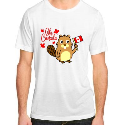 Happy Canada Day Funny Canadian Groundhog Flag Vneck Adult ChromaSoft Performance T-Shirt