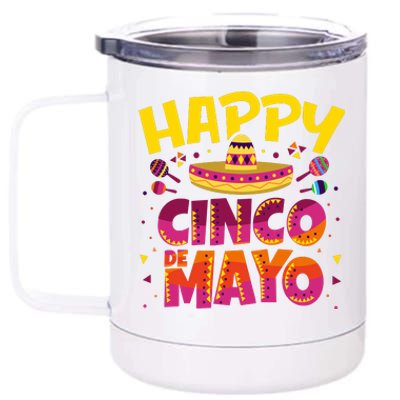 Happy Cinco De Mayo 12 oz Stainless Steel Tumbler Cup