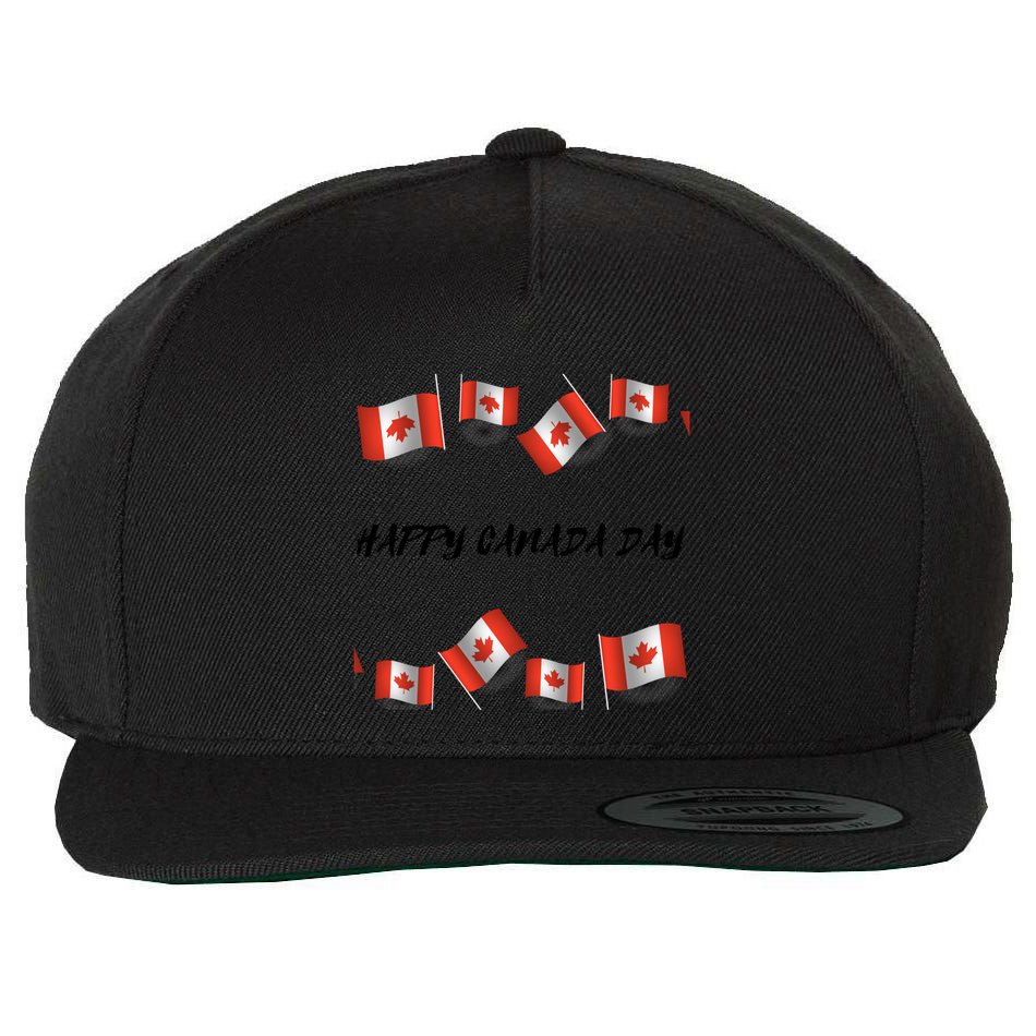 Happy Canada Day Canadian Flag Freedom Country Canadians Gift Wool Snapback Cap