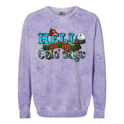 Hello Cold Days With Snowman Christmas Matching Family Gifts Colorblast Crewneck Sweatshirt