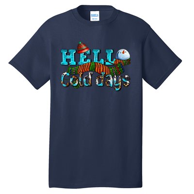 Hello Cold Days With Snowman Christmas Matching Family Gifts Tall T-Shirt