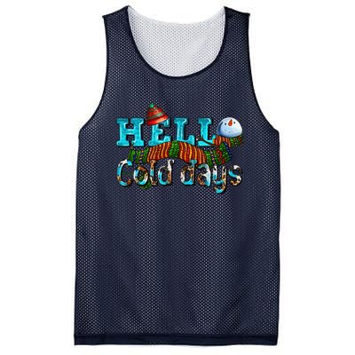 Hello Cold Days With Snowman Christmas Matching Family Gifts Mesh Reversible Basketball Jersey Tank