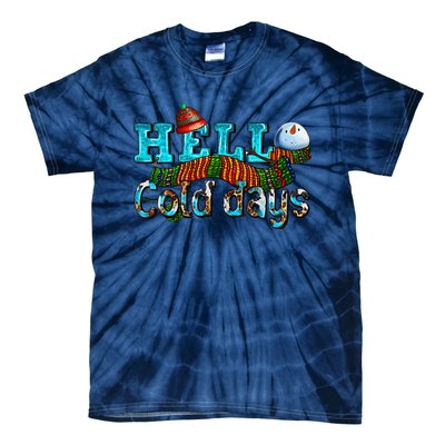 Hello Cold Days With Snowman Christmas Matching Family Gifts Tie-Dye T-Shirt