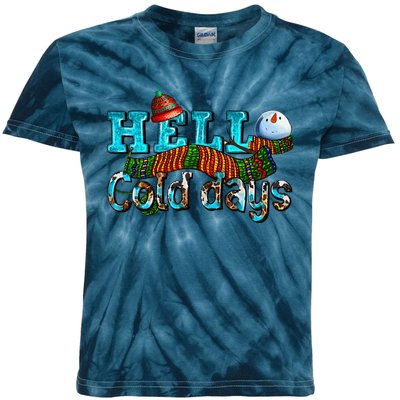 Hello Cold Days With Snowman Christmas Matching Family Gifts Kids Tie-Dye T-Shirt