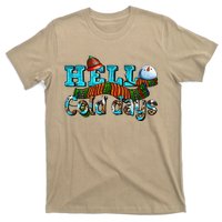 Hello Cold Days With Snowman Christmas Matching Family Gifts T-Shirt