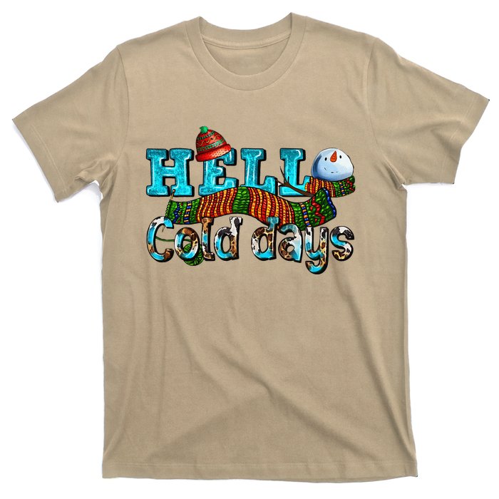 Hello Cold Days With Snowman Christmas Matching Family Gifts T-Shirt