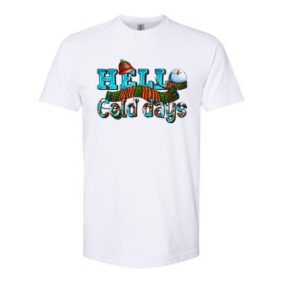 Hello Cold Days With Snowman Christmas Matching Family Gifts Softstyle CVC T-Shirt