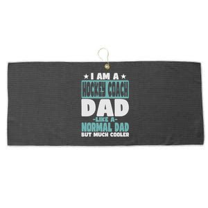 Hockey Coach Dad Cooler Than Normal Gift Large Microfiber Waffle Golf Towel