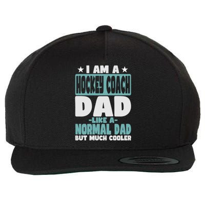 Hockey Coach Dad Cooler Than Normal Gift Wool Snapback Cap