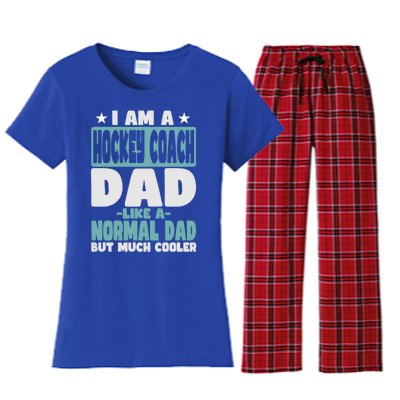 Hockey Coach Dad Cooler Than Normal Gift Women's Flannel Pajama Set