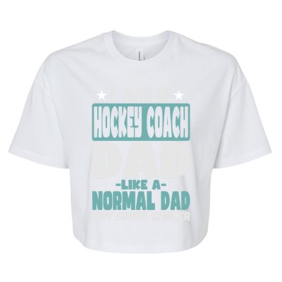 Hockey Coach Dad Cooler Than Normal Gift Bella+Canvas Jersey Crop Tee