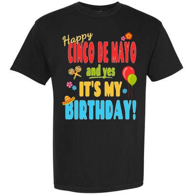 Happy Cinco De Mayo Birthday May 5th Birthday Party Garment-Dyed Heavyweight T-Shirt