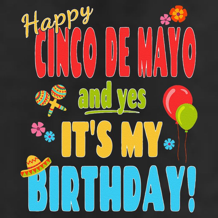 Happy Cinco De Mayo Birthday May 5th Birthday Party 7 Panel Mesh Trucker Snapback Hat
